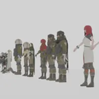 NieR automata NPC. YoRHa units, Resistances members, Commander, Anemone, Popola & Devola, Strange Man & Strange Woman and Pascal.