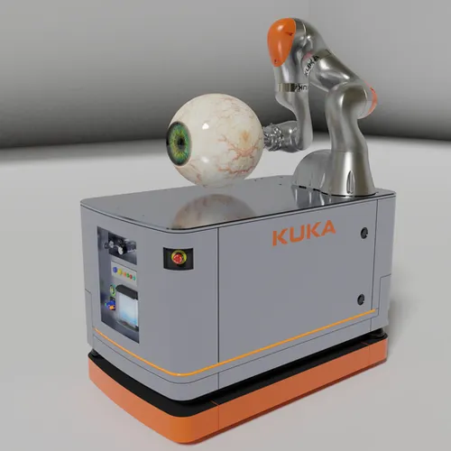 Thumbnail image for KUKA iiwa articulated arm robot on a self-propelled robot platform.