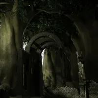 NieR Automata: Forest Kingdom Grave and part of the castle.