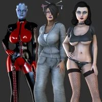Curvy Outfits Pack 1 - Dominatrix, Casual Sweats, Tramp