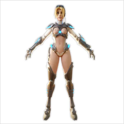Thumbnail image for [Overwatch] Nude Nova Widowmaker, complete with rig (.blend).