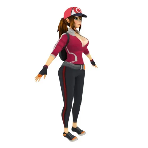 Thumbnail image for [Pokemon Go] Trainer Girl, with different outfits; nude, clothed, semi nude... complete model(s) with rig. (.blend .fbx and SFM)