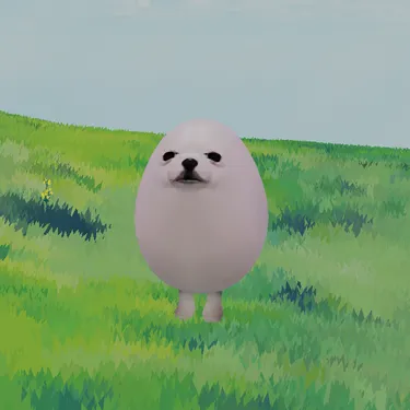 Eggdog in anime grass!