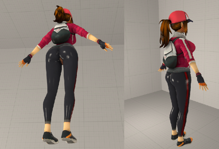 [Pokemon Go] Trainer Girl, with different outfits; nude, clothed, semi nude... complete model with rig.