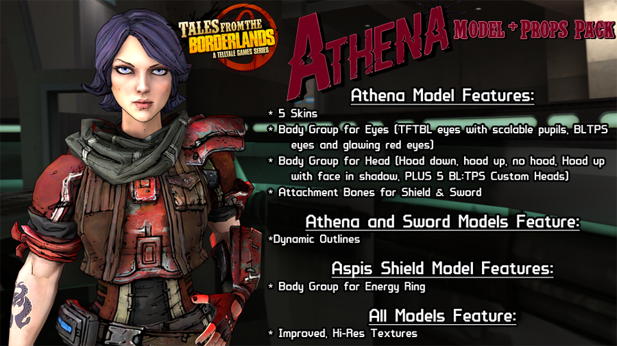 Tales from the Borderlands - Athena Model & Props Pack