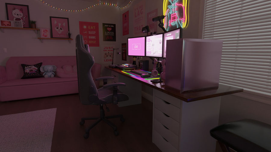 Gamer Cam Girl Streaming Room