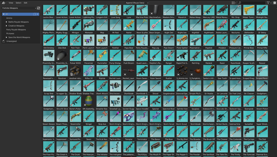Fortnite Weapon Asset Library