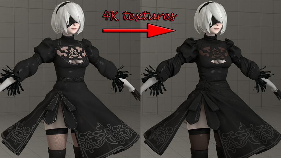 YoRHa 2B V2 (with Kainé's outfit and Vicious Contract sword) - Nier: Automata