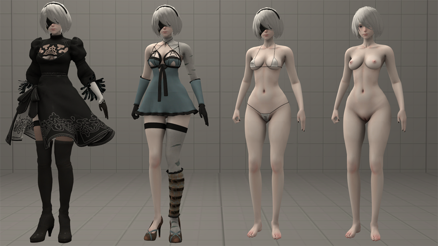 YoRHa 2B V2 (with Kainé's outfit and Vicious Contract sword) - Nier: Automata
