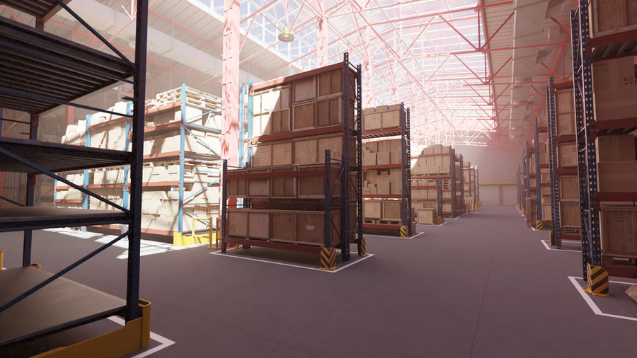 Large Warehouse with props